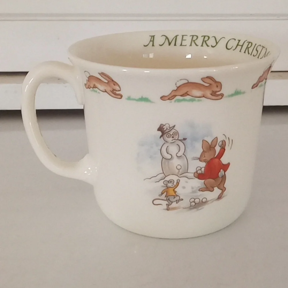 Royal Doulton Bunnykins Bone China Christmas Plate And Cup Set